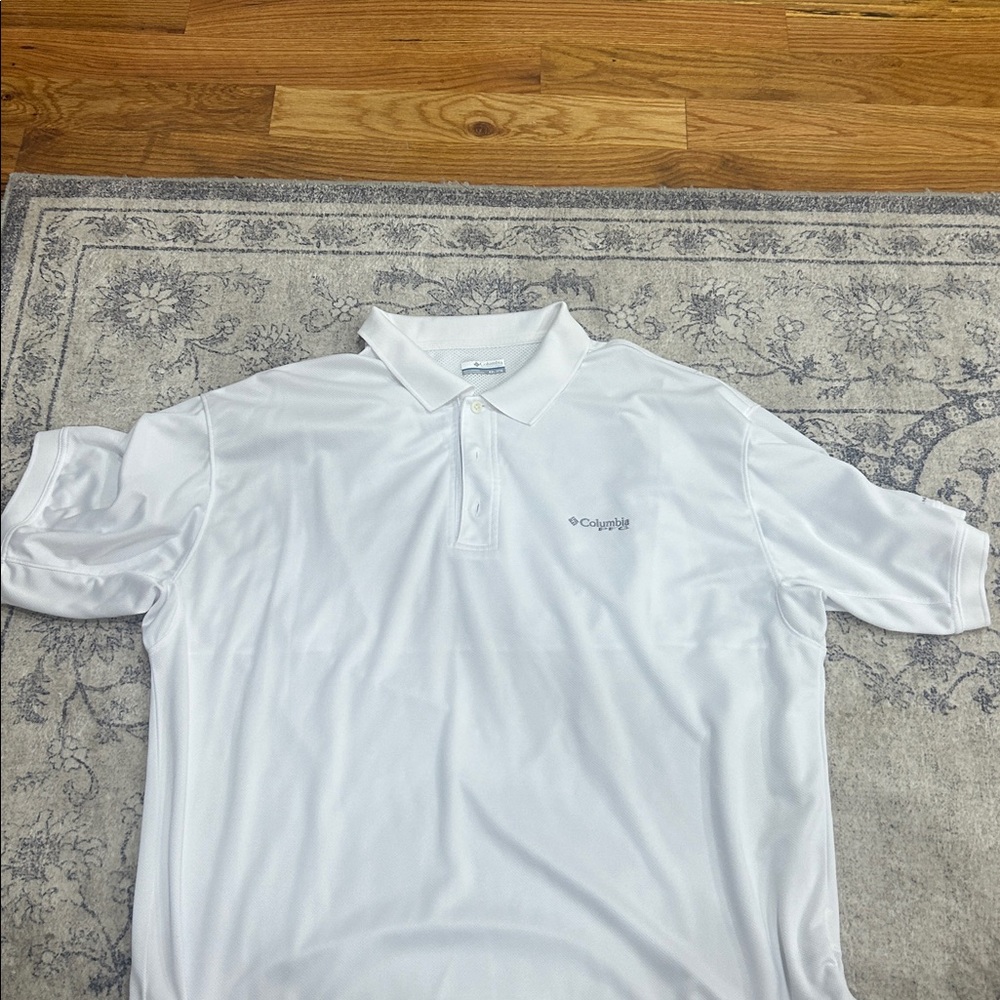 Columbia White Polo Shirt Performance Fishing Gear